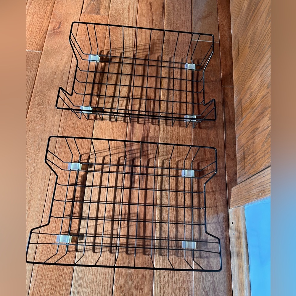2 Black Wire Bins - Like New!